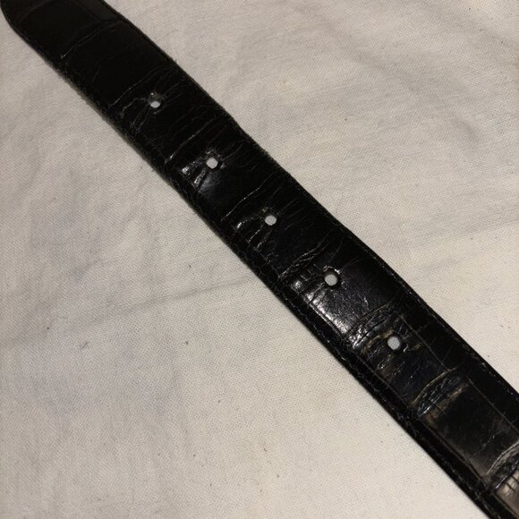 Vintage Brighton 1996 Brown/Black Leather Belt Silver Buckle Embellished M23903 - Picture 5 of 8